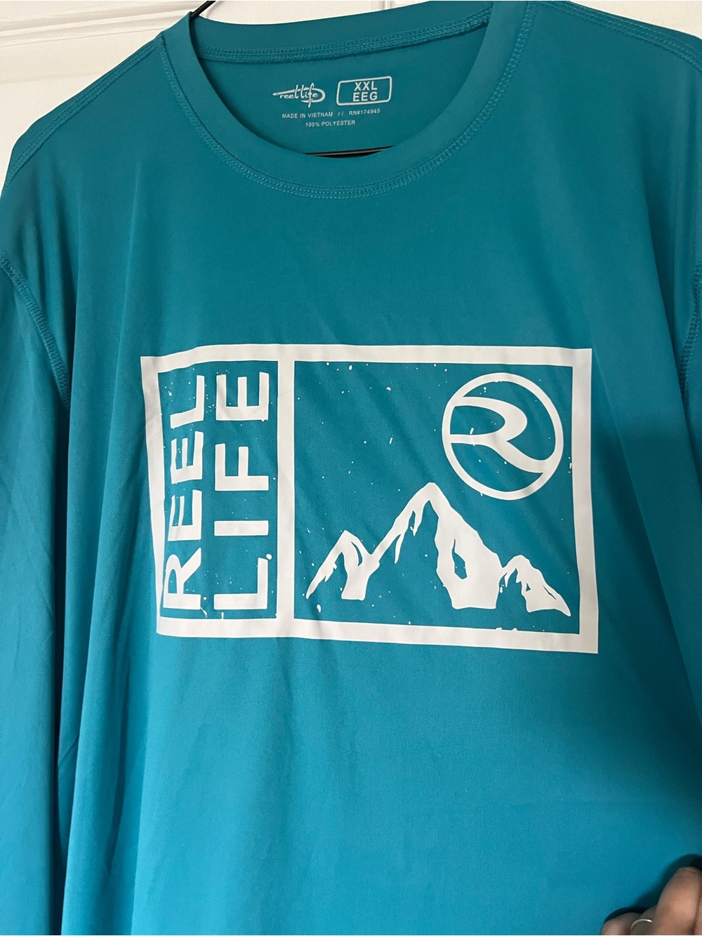Reel Life Men's Long Sleeve UV T-Shirt Size XXL Aqua